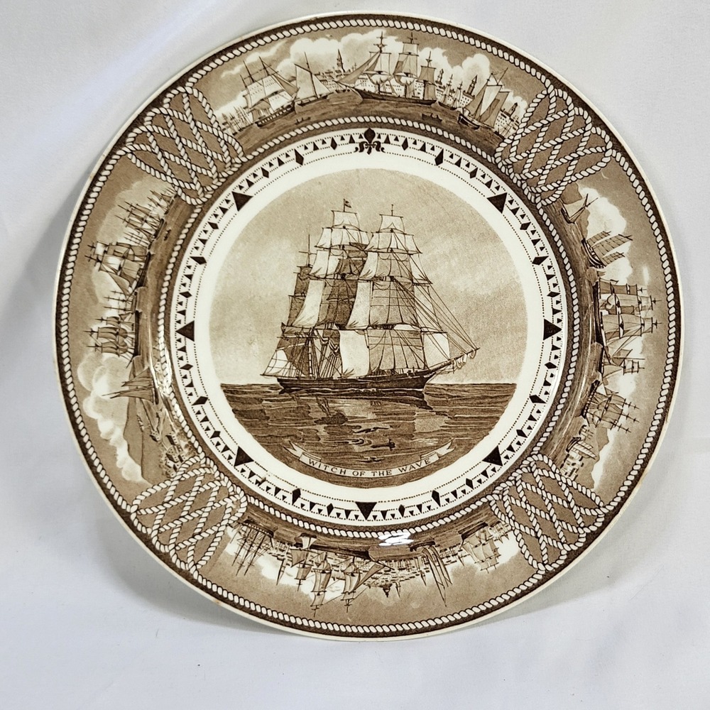 Wedgwood American Clipper Ship Plate Witch of the Wave George C Wales 1951 FLAWS